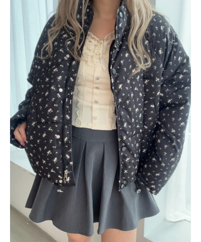 フラワーパファーコート 詳細画像 ブラック 16