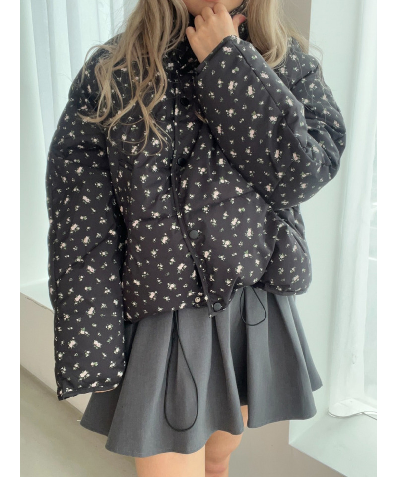 フラワーパファーコート 詳細画像 ブラック 6