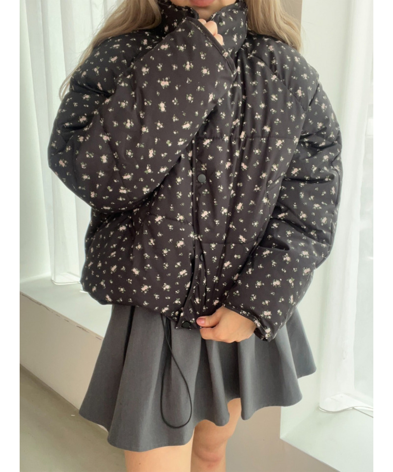 フラワーパファーコート 詳細画像 ブラック 7