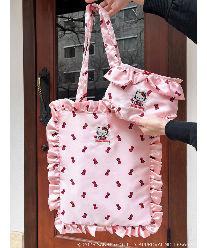【HELLO KITTY】リボン柄パンツポーチ 詳細画像 ピンク 4