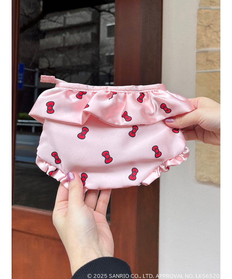 【HELLO KITTY】リボン柄パンツポーチ 詳細画像 ピンク 5