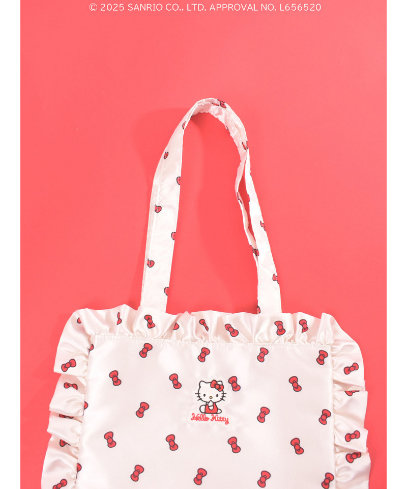 【HELLO KITTY】リボン柄トートバッグ 詳細画像 ホワイト 8