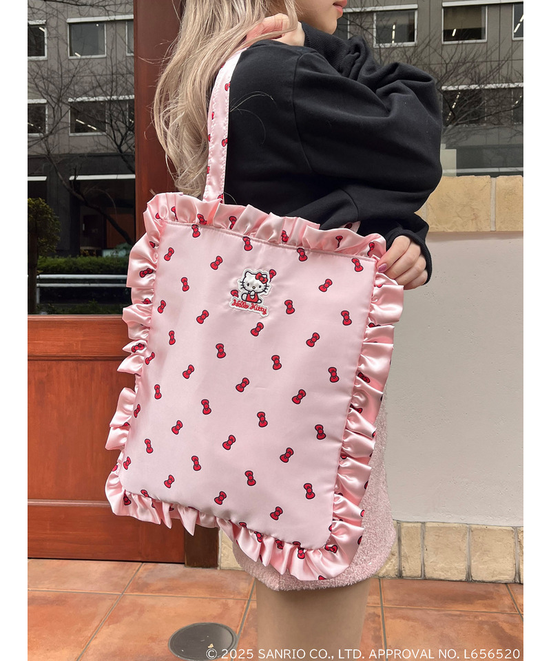 【HELLO KITTY】リボン柄トートバッグ 詳細画像 ピンク 1