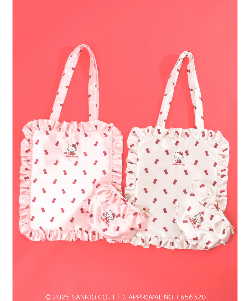 【HELLO KITTY】リボン柄トートバッグ 詳細画像 ピンク 11