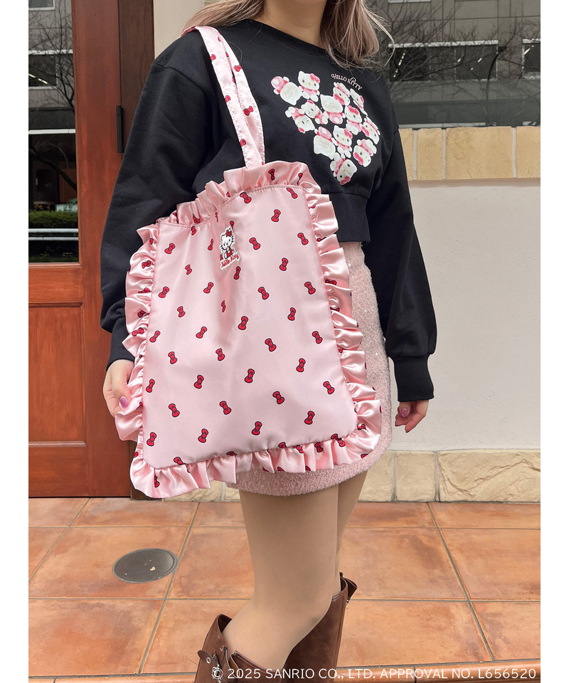 【HELLO KITTY】リボン柄トートバッグ 詳細画像 ピンク 2