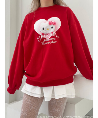 【HELLO KITTY】 SMILES COME FROM THE HEART SWEAT