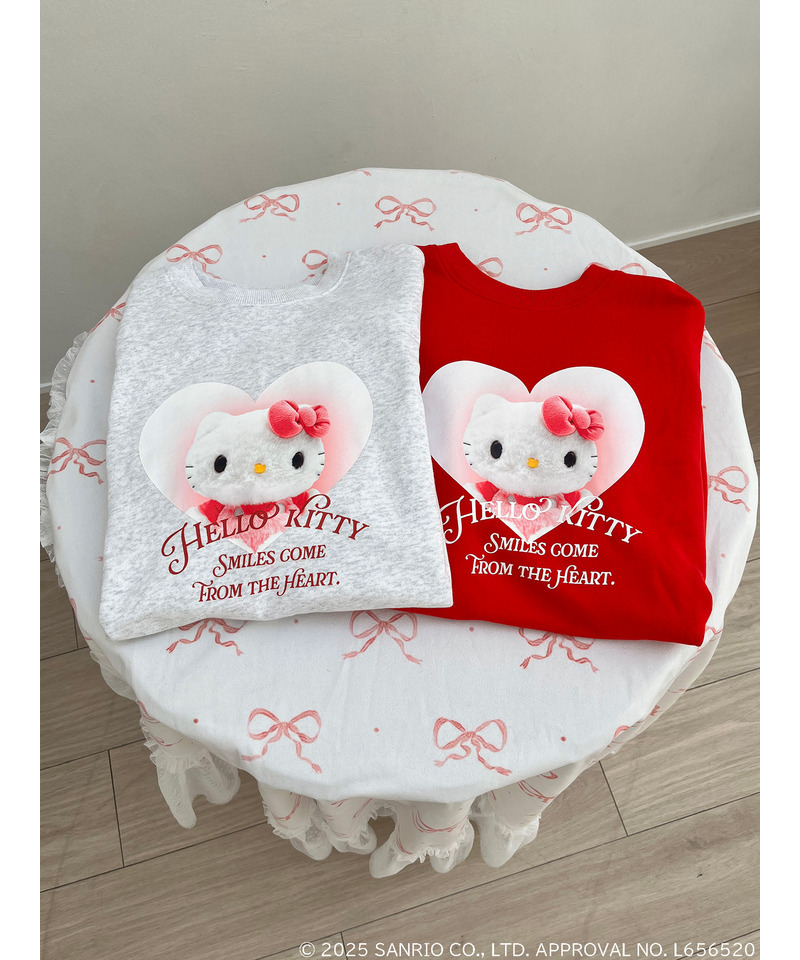 【HELLO KITTY】 SMILES COME FROM THE HEART SWEAT 詳細画像 レッド 14