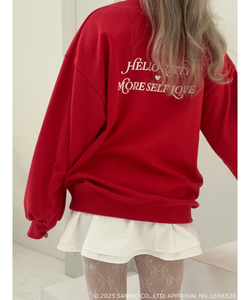 【HELLO KITTY】 SMILES COME FROM THE HEART SWEAT 詳細画像 レッド 3