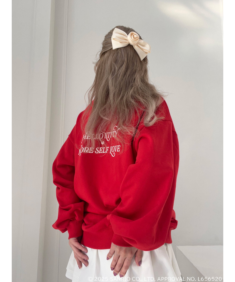 【HELLO KITTY】 SMILES COME FROM THE HEART SWEAT 詳細画像 レッド 4