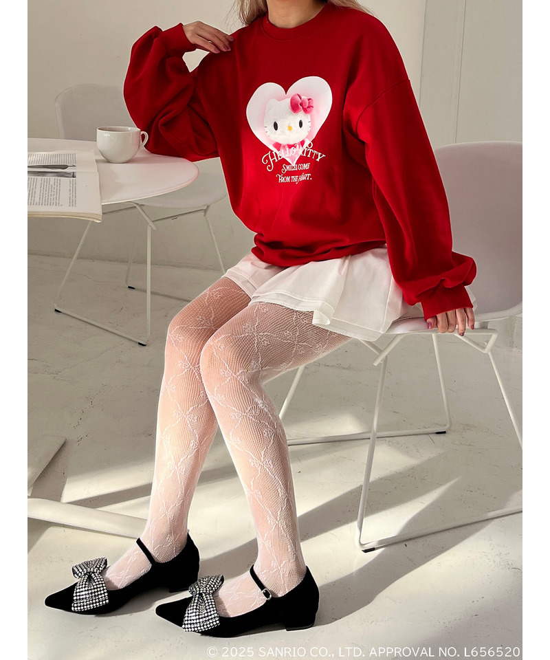 【HELLO KITTY】 SMILES COME FROM THE HEART SWEAT 詳細画像 レッド 5