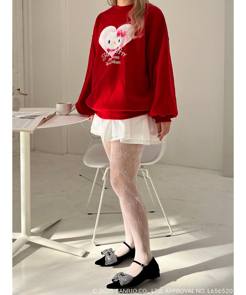 【HELLO KITTY】 SMILES COME FROM THE HEART SWEAT 詳細画像 レッド 7