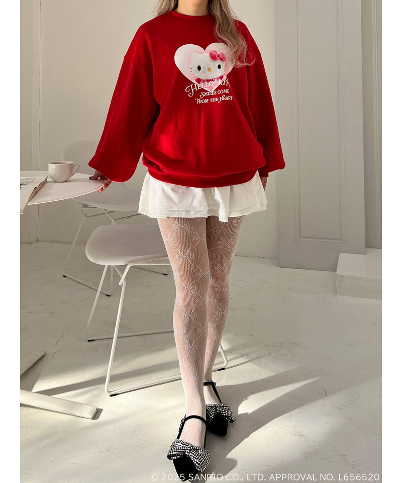 【HELLO KITTY】 SMILES COME FROM THE HEART SWEAT 詳細画像 レッド 8