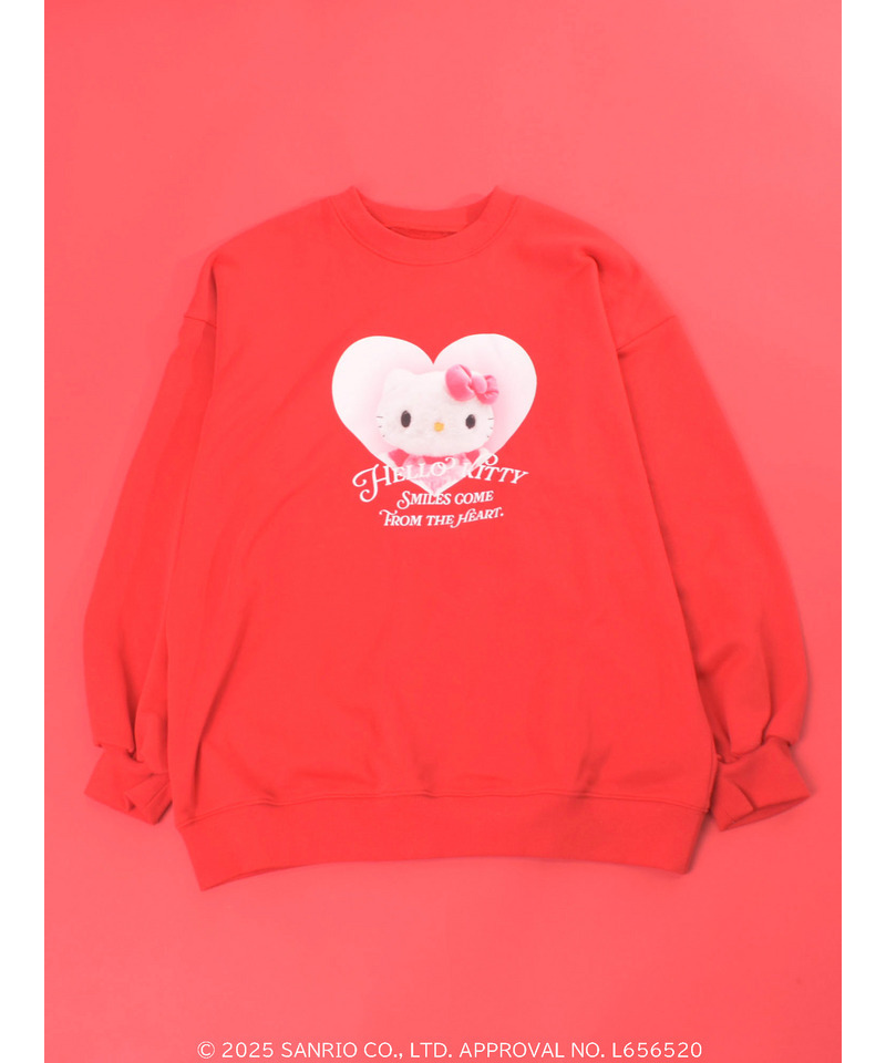 【HELLO KITTY】 SMILES COME FROM THE HEART SWEAT 詳細画像 レッド 9