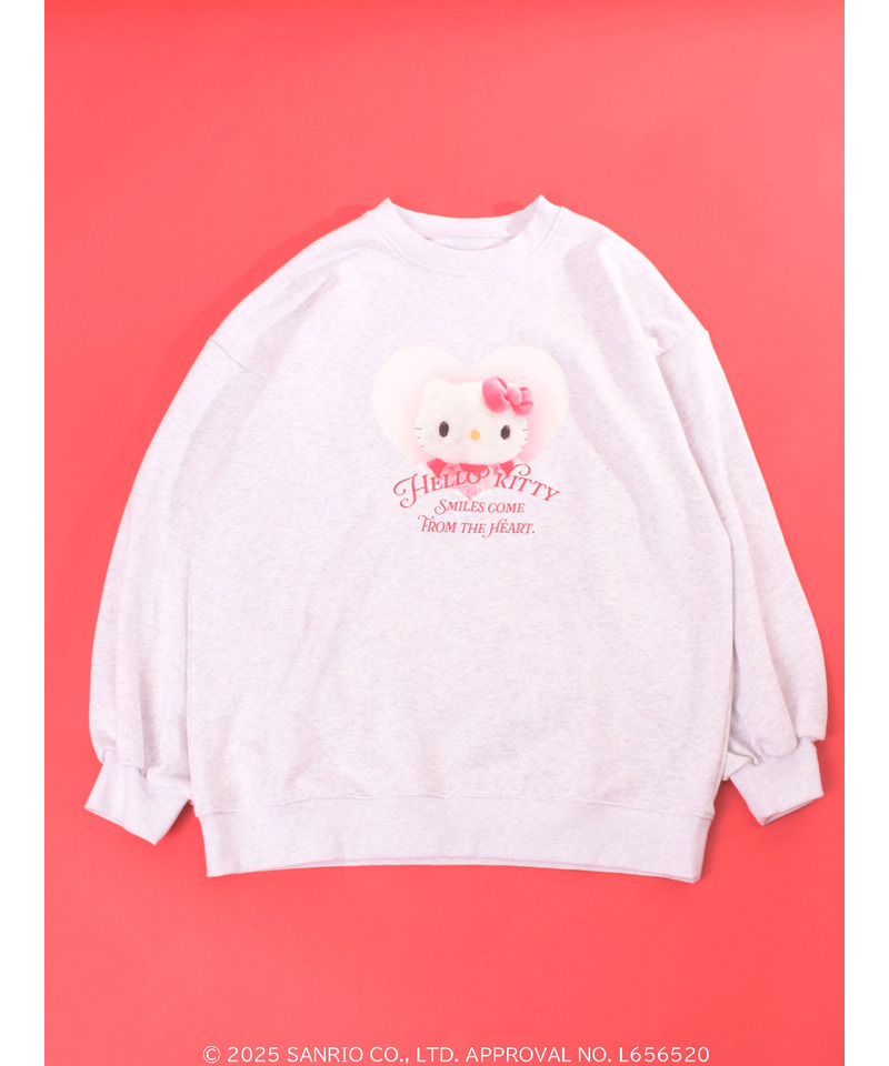 【HELLO KITTY】 SMILES COME FROM THE HEART SWEAT 詳細画像 ライトグレー 10
