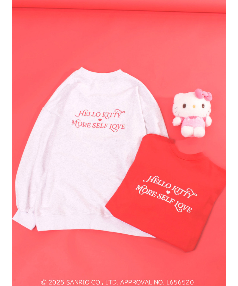 【HELLO KITTY】 SMILES COME FROM THE HEART SWEAT 詳細画像 ライトグレー 15