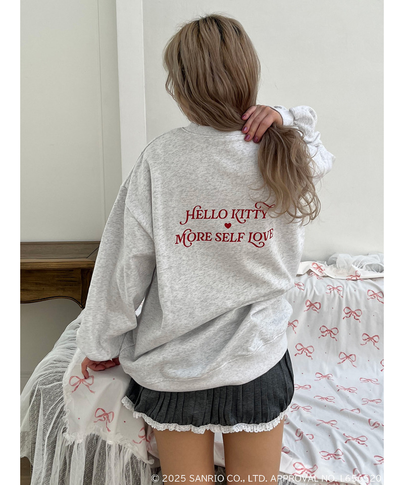 【HELLO KITTY】 SMILES COME FROM THE HEART SWEAT 詳細画像 ライトグレー 2
