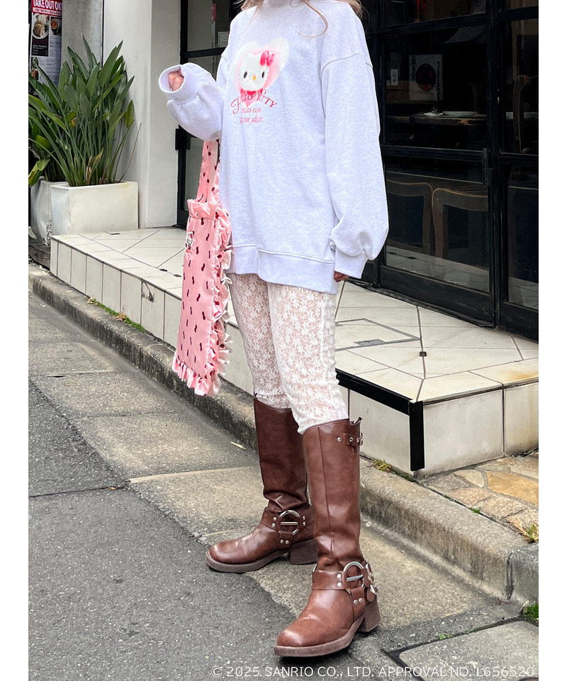 【HELLO KITTY】 SMILES COME FROM THE HEART SWEAT 詳細画像 ライトグレー 8
