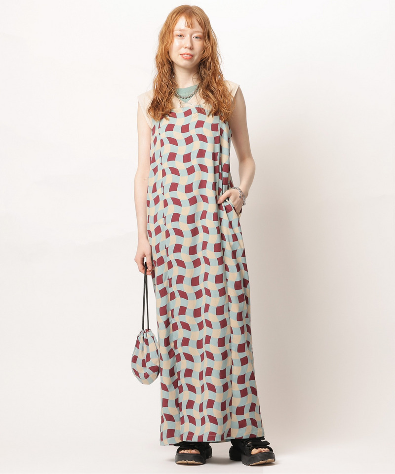 レトロチェック浴衣ワンピース 詳細画像 ベージュ系 11