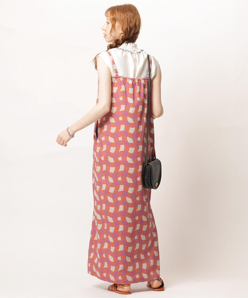 レトロチェック浴衣ワンピース 詳細画像 オレンジ系 16