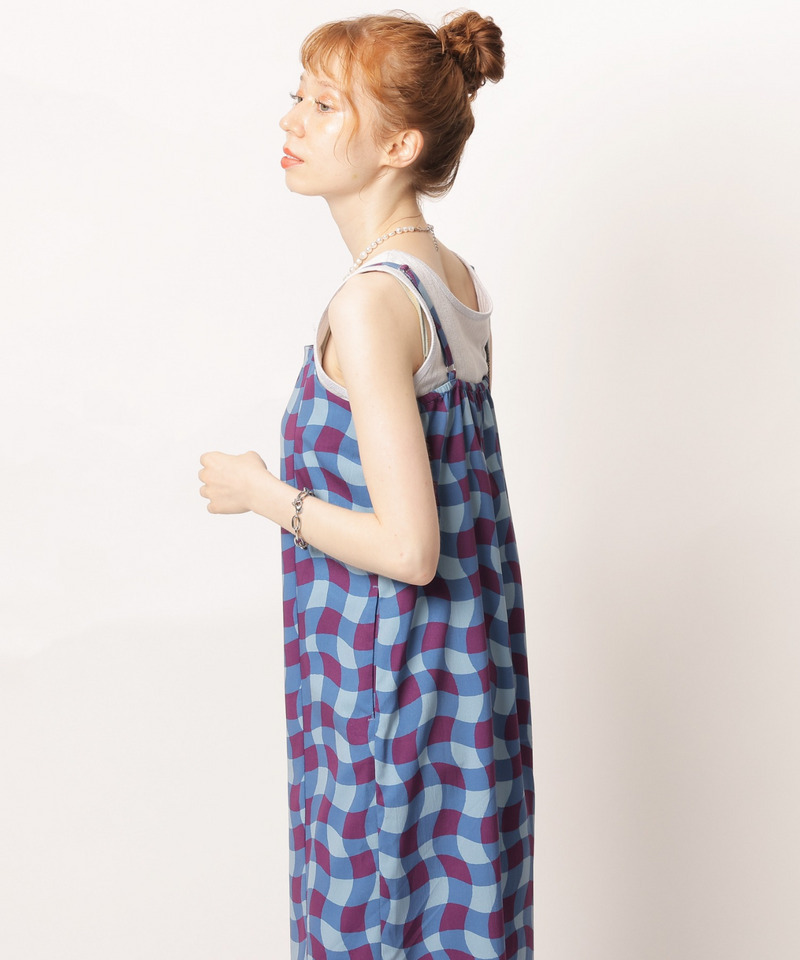 レトロチェック浴衣ワンピース 詳細画像 ブルー系 7