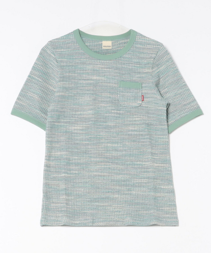 MIXワッフル5分袖リンガーTEE 詳細画像 ブルー 5