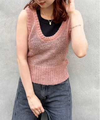 モヘアタッチシアーニットベスト