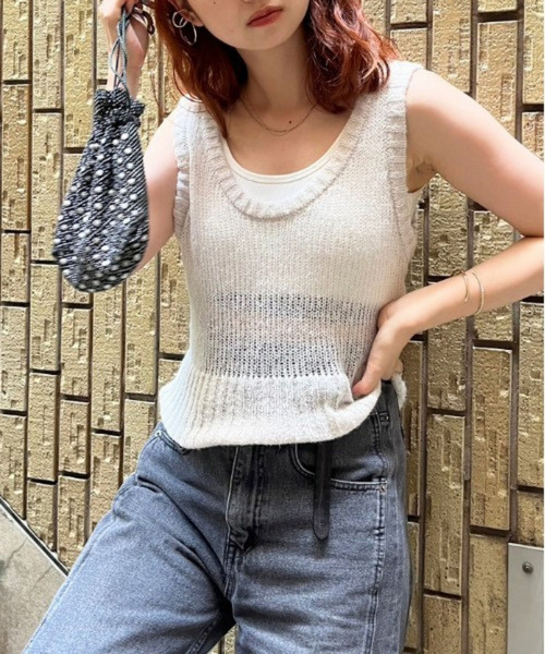 モヘアタッチシアーニットベスト 詳細画像