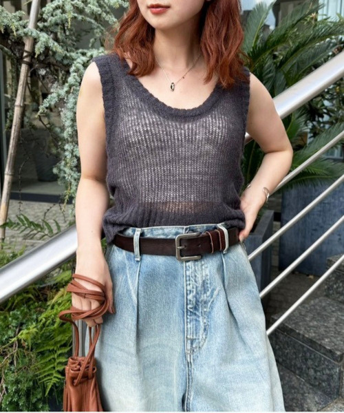 モヘアタッチシアーニットベスト 詳細画像