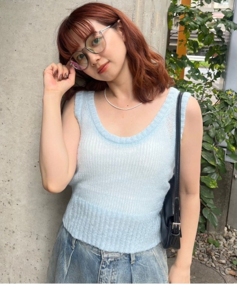 モヘアタッチシアーニットベスト 詳細画像 ブルー 3