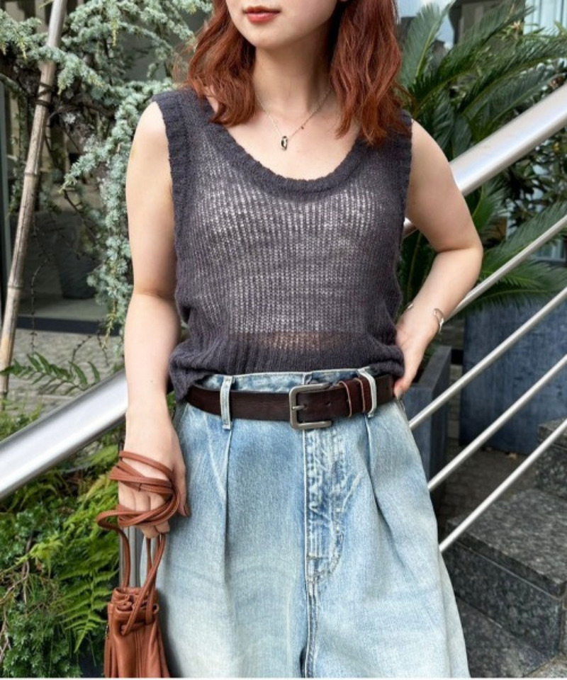 モヘアタッチシアーニットベスト 詳細画像 ブラック系 1