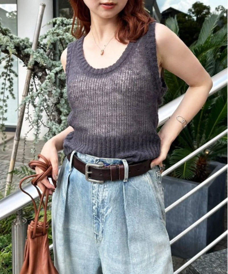 モヘアタッチシアーニットベスト 詳細画像 ブラック系 2