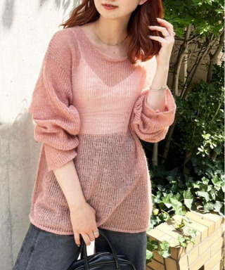 モヘアタッチシアーニットゆるプルオーバー