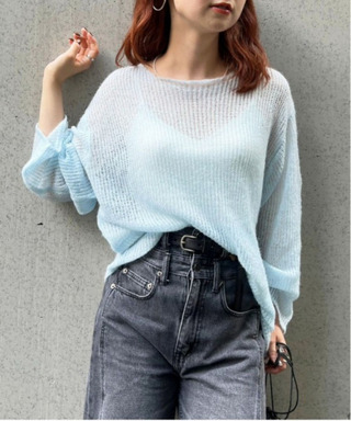 モヘアタッチシアーニットゆるプルオーバー