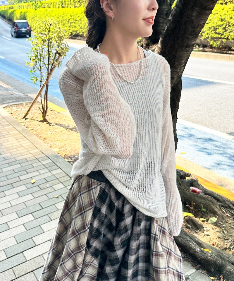 モヘアタッチシアーニットゆるプルオーバー 詳細画像 オフホワイト 2