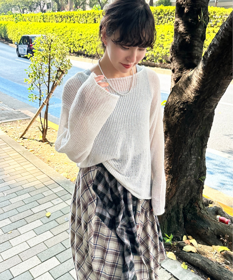 モヘアタッチシアーニットゆるプルオーバー 詳細画像 オフホワイト 3