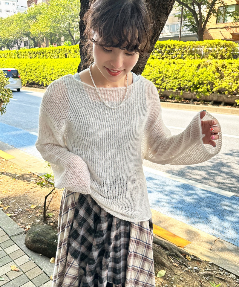 モヘアタッチシアーニットゆるプルオーバー 詳細画像 オフホワイト 4