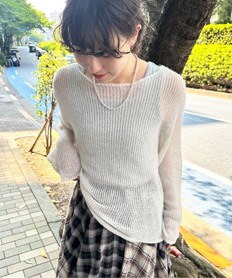 モヘアタッチシアーニットゆるプルオーバー 詳細画像 オフホワイト 5