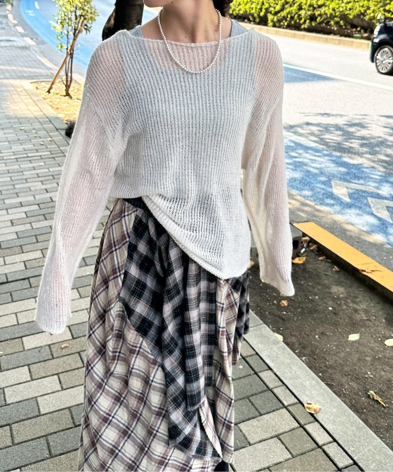 モヘアタッチシアーニットゆるプルオーバー 詳細画像 オフホワイト 6