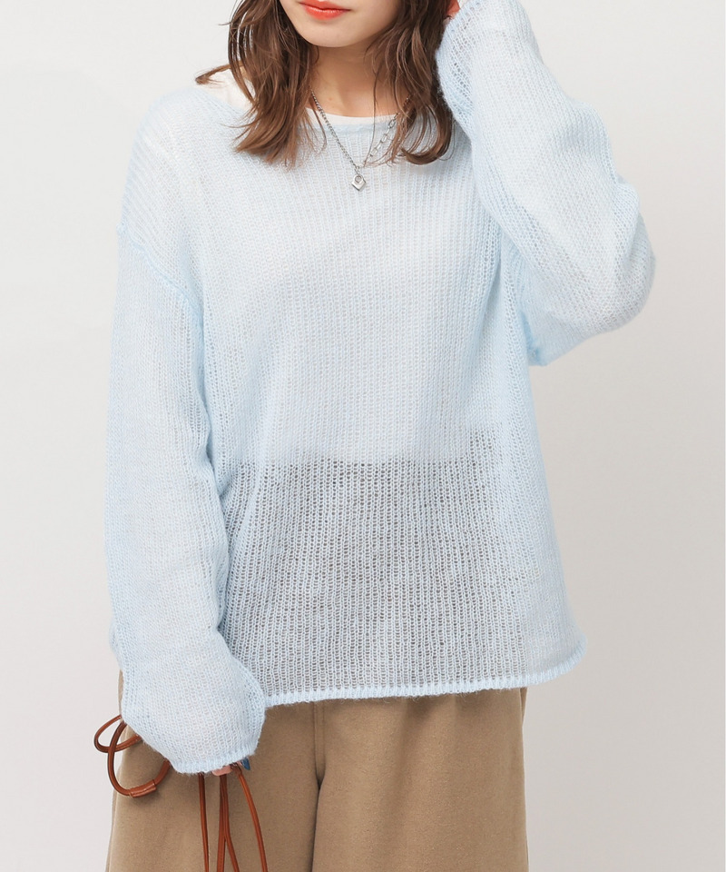モヘアタッチシアーニットゆるプルオーバー 詳細画像 ブルー 2