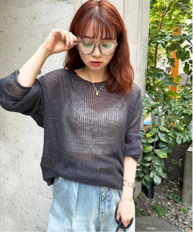 モヘアタッチシアーニットゆるプルオーバー 詳細画像 ブラック系 1