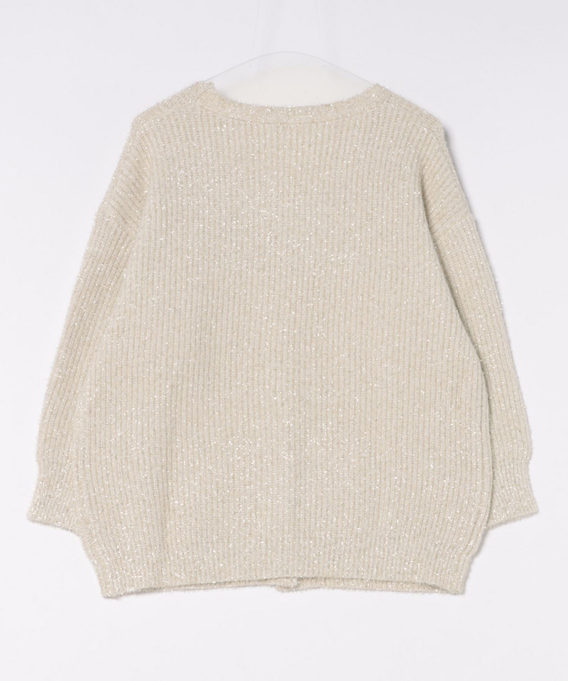 Vネックラメニットカーディガン 詳細画像 オフホワイト 2