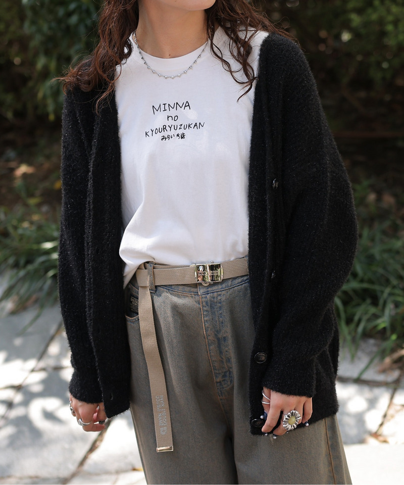 Vネックラメニットカーディガン 詳細画像 ブラック 5