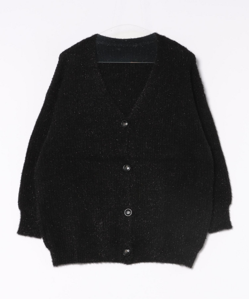 Vネックラメニットカーディガン 詳細画像 ブラック 9