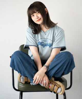 フロッキーロゴプリントTEE