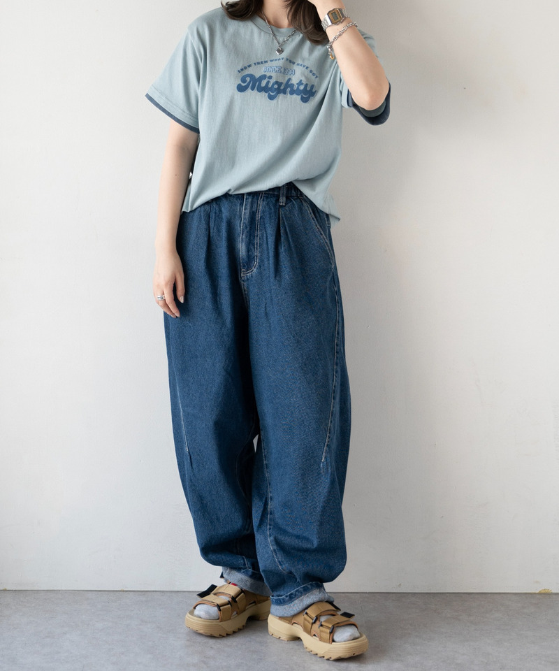 フロッキーロゴプリントTEE 詳細画像 ブルー 6