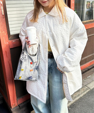 2WAYフラワーエンボスコート