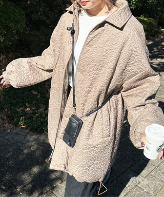 2WAYフラワーエンボスコート