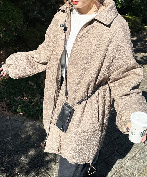 2WAYフラワーエンボスコート 詳細画像