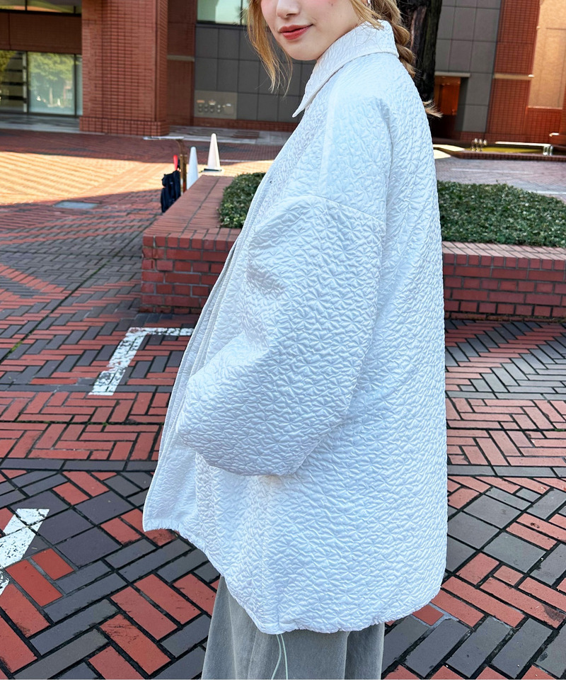 2WAYフラワーエンボスコート 詳細画像 オフホワイト 11