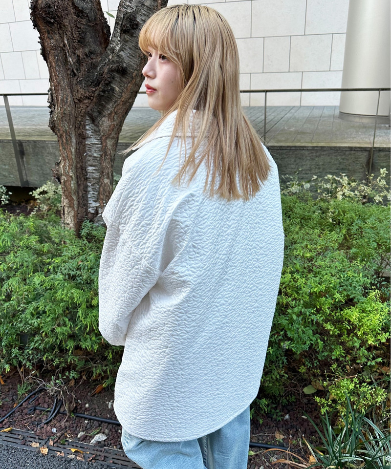 2WAYフラワーエンボスコート 詳細画像 オフホワイト 7